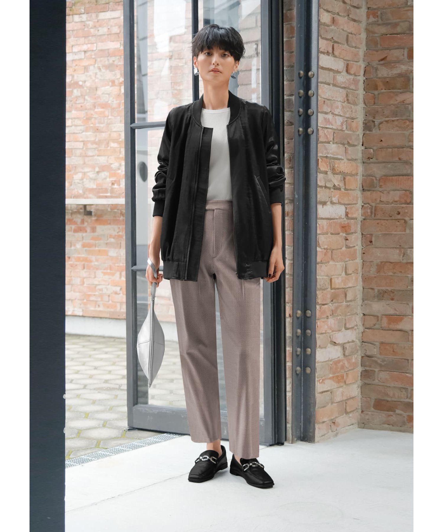 STYLE DELI「シボ感サテン微配色ブルゾン」|ブルゾン・スタジャン|