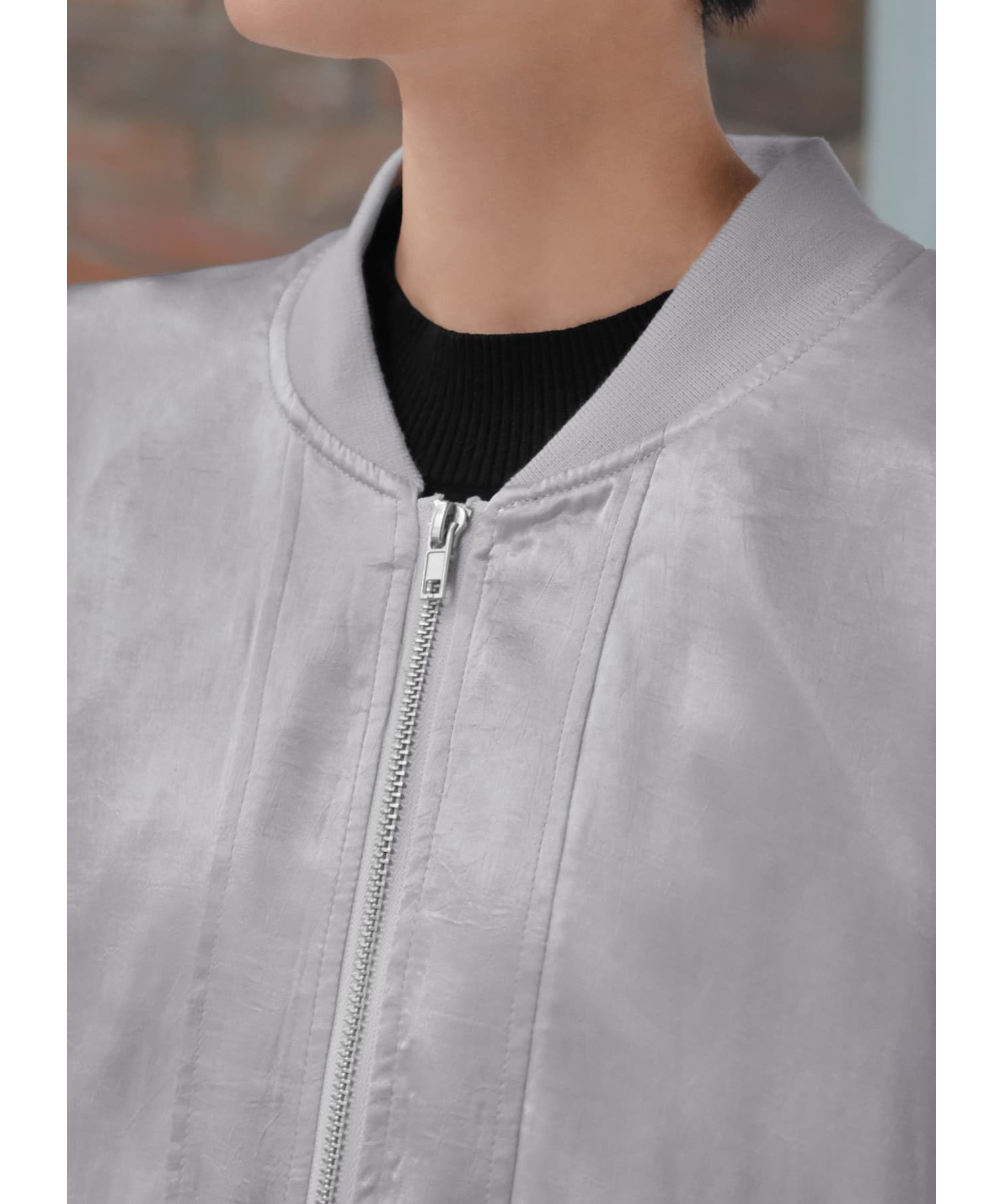 STYLE DELI「シボ感サテン微配色ブルゾン」|ブルゾン・スタジャン|