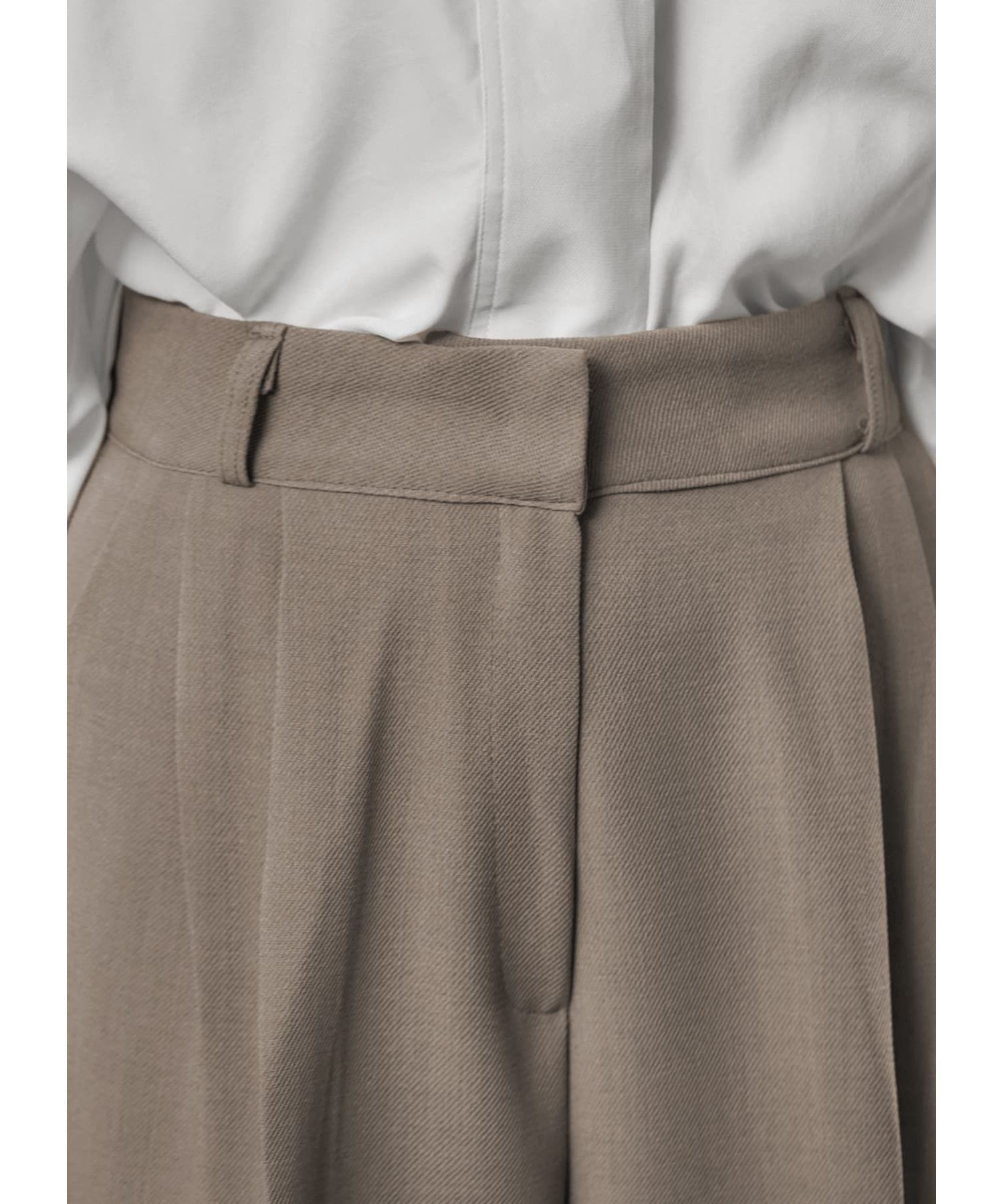 STYLE DELI「表面凹凸織りワイドパンツ」|スラックス|