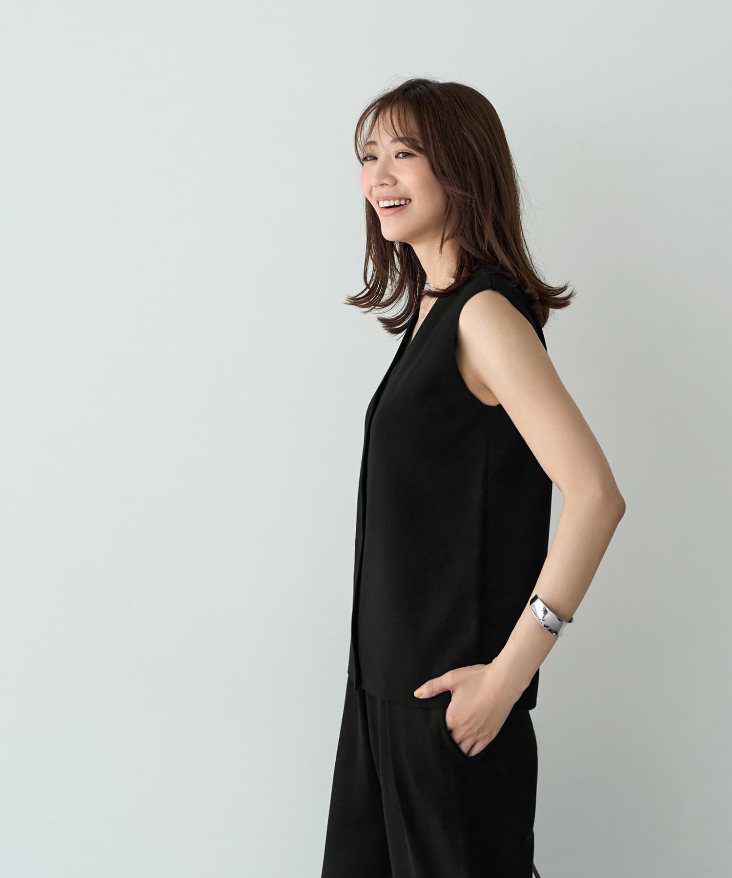 STYLE DELI「【LUXE】シャリ感ソウバリニットベスト」|ベスト・ジレ|