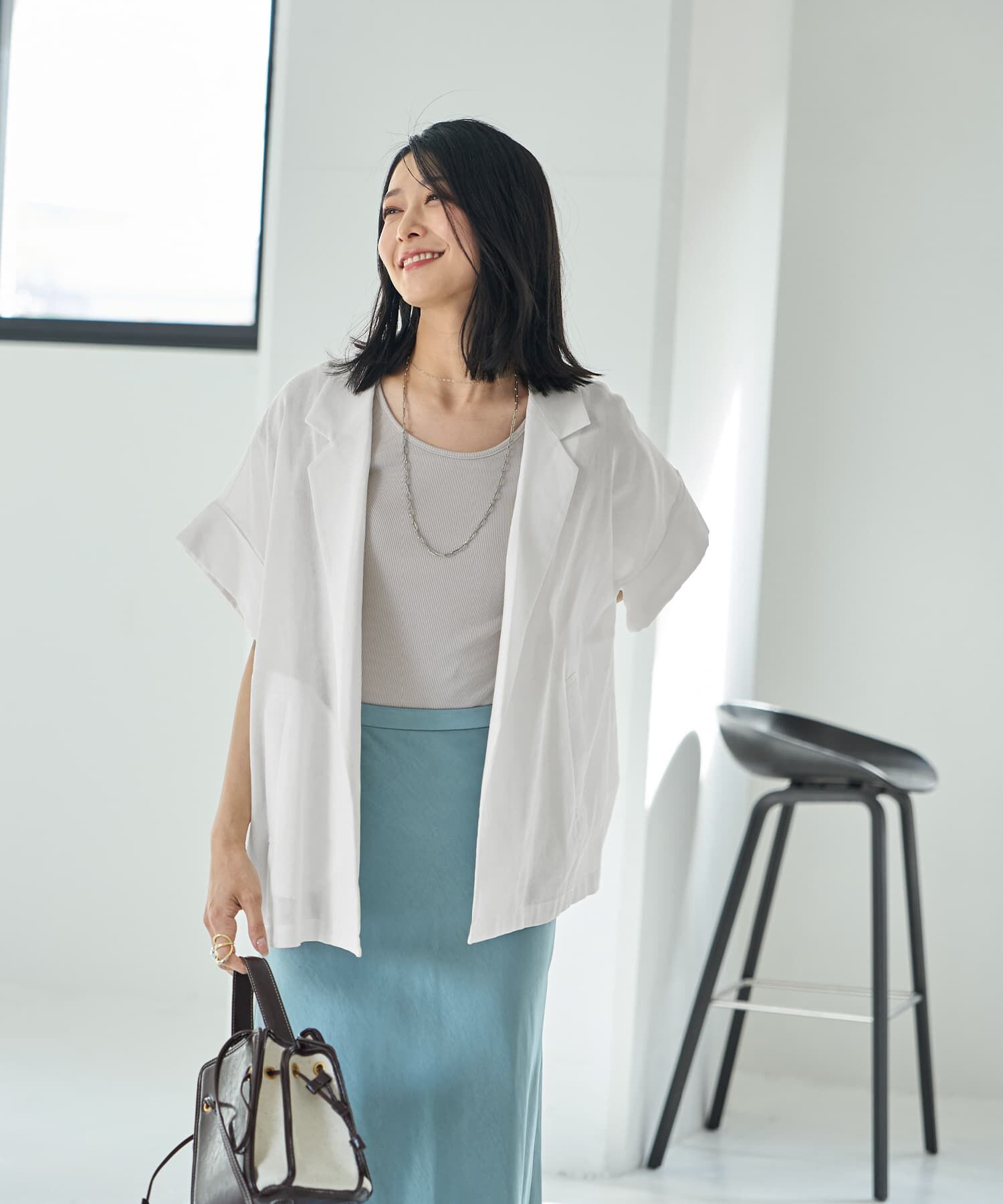 STYLE DELI「【LUXE】シャリ感シアーBIGスリーブジャケット」|その他|ホワイト