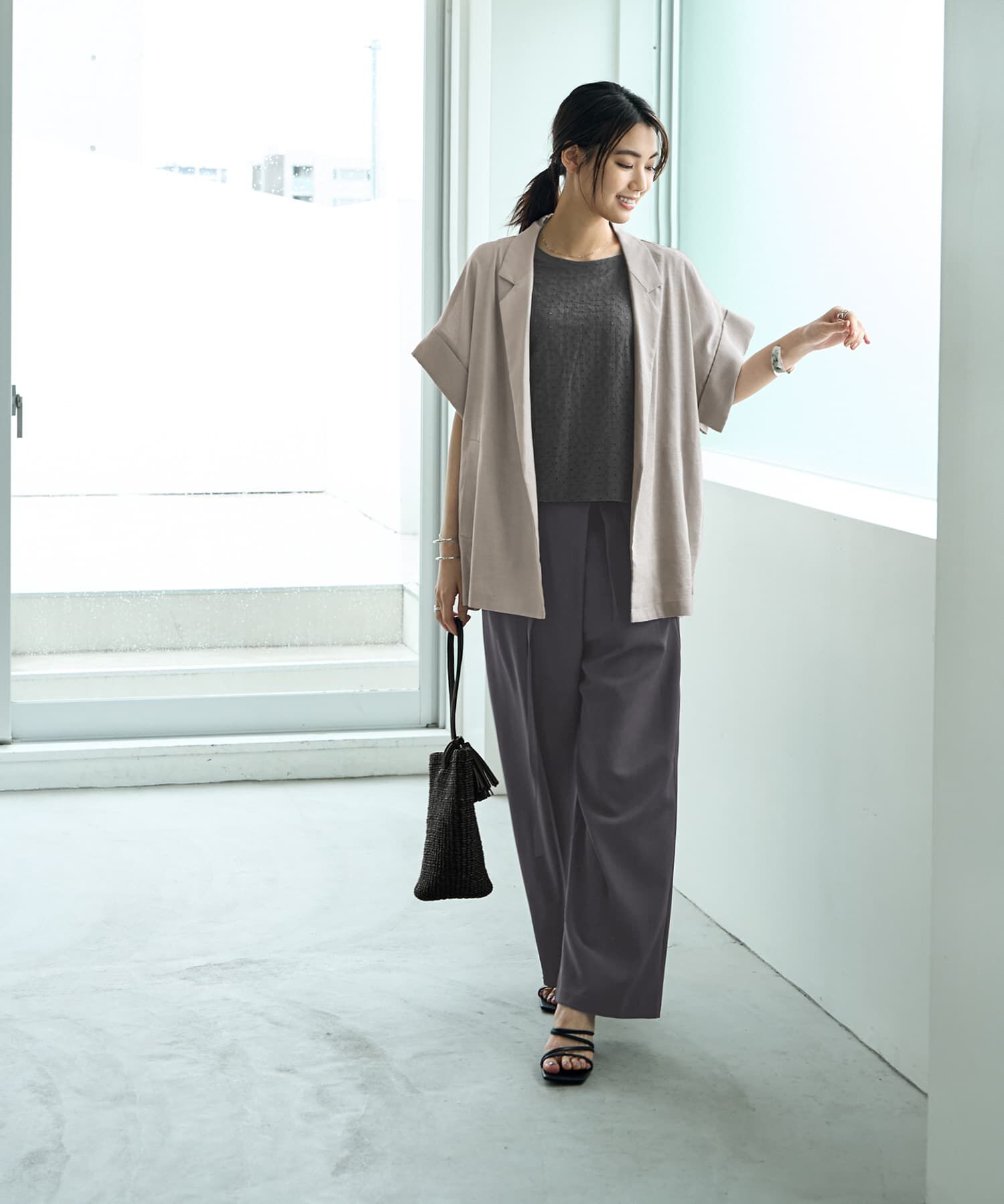 STYLE DELI「【LUXE】シャリ感シアーBIGスリーブジャケット」|その他|