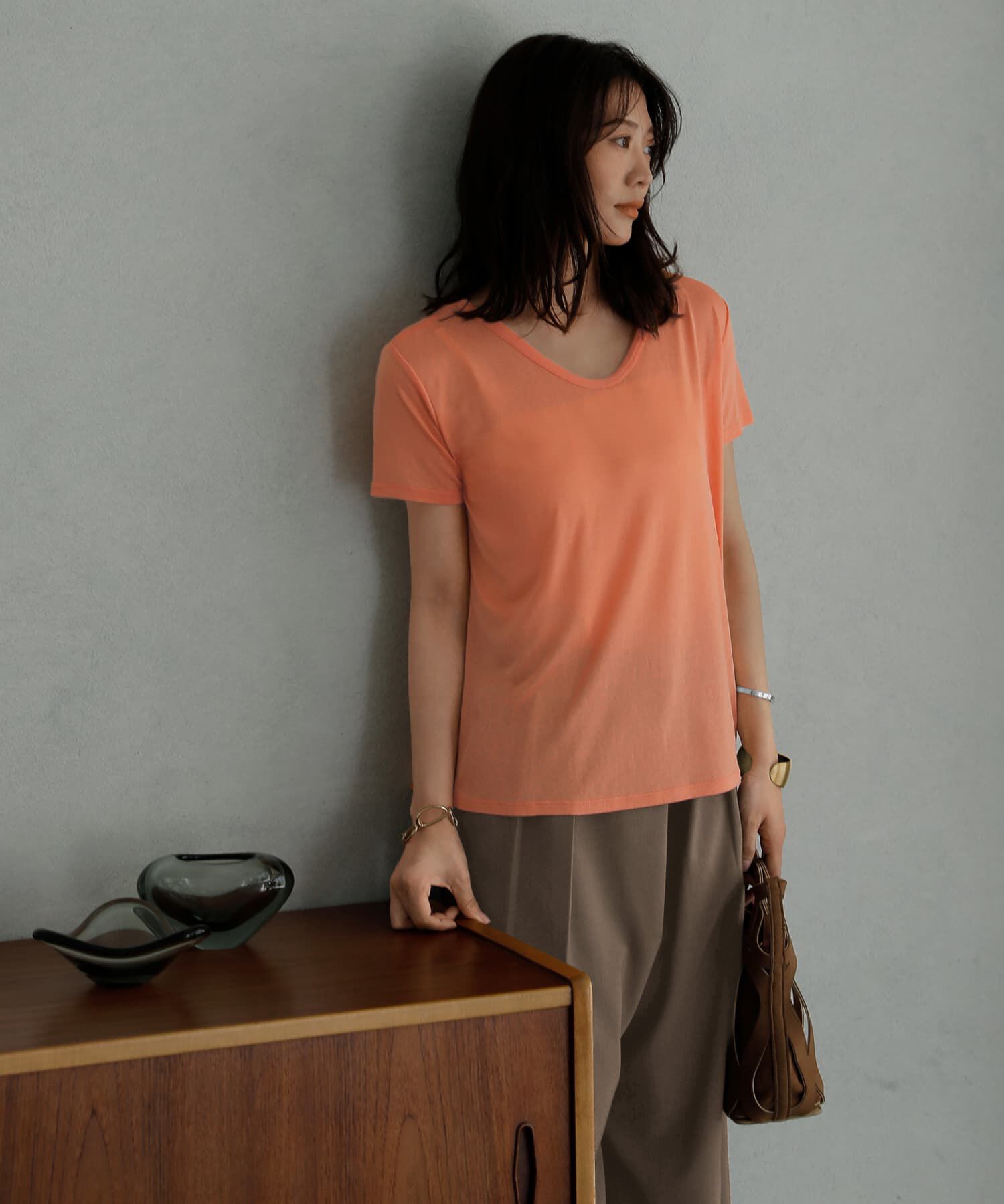 STYLE DELI「少し透けるテロテロTシャツ」|Tシャツ・カットソー|