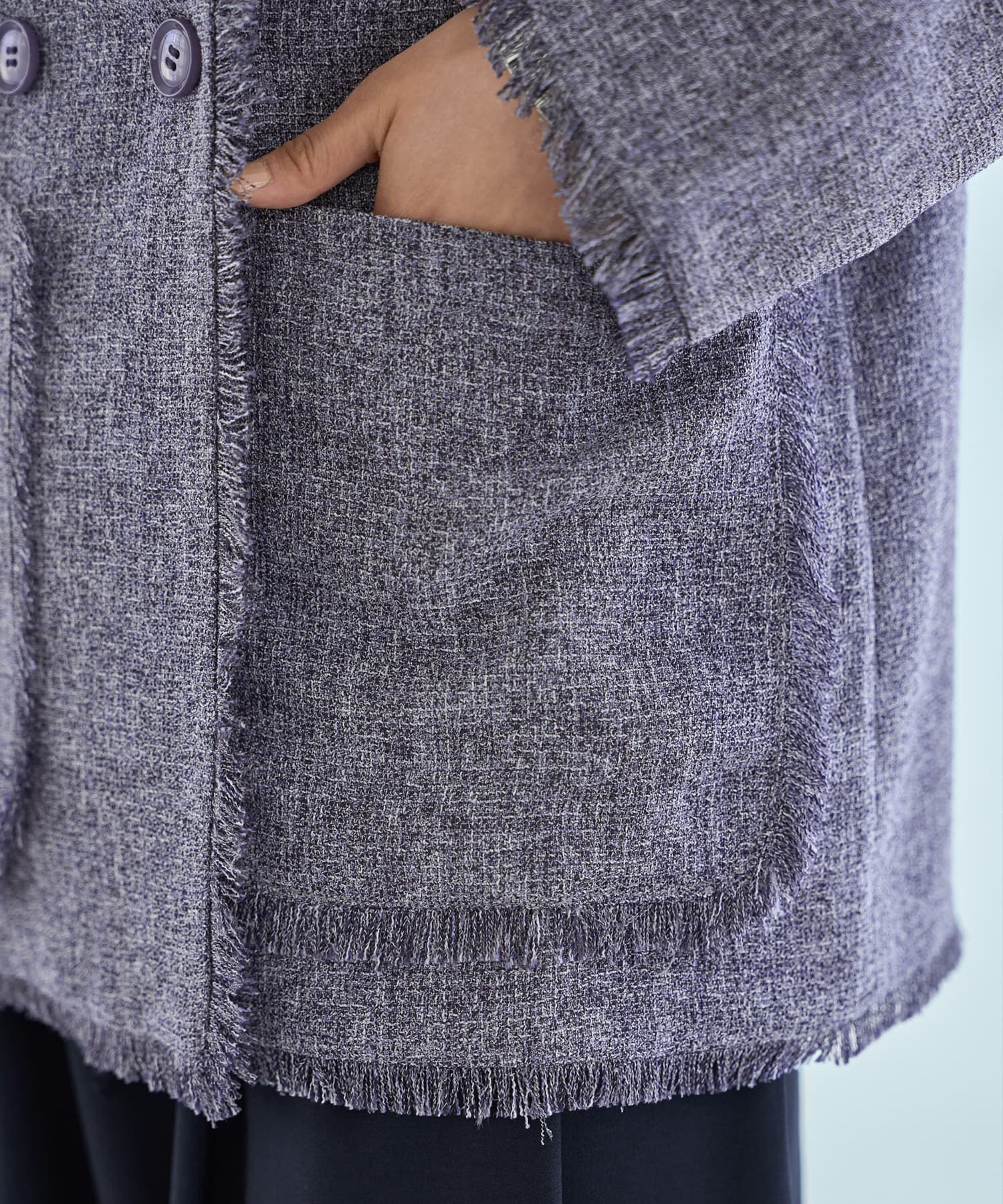 STYLE DELI「サマーツイードポケットジャケット」|ノーカラージャケット|