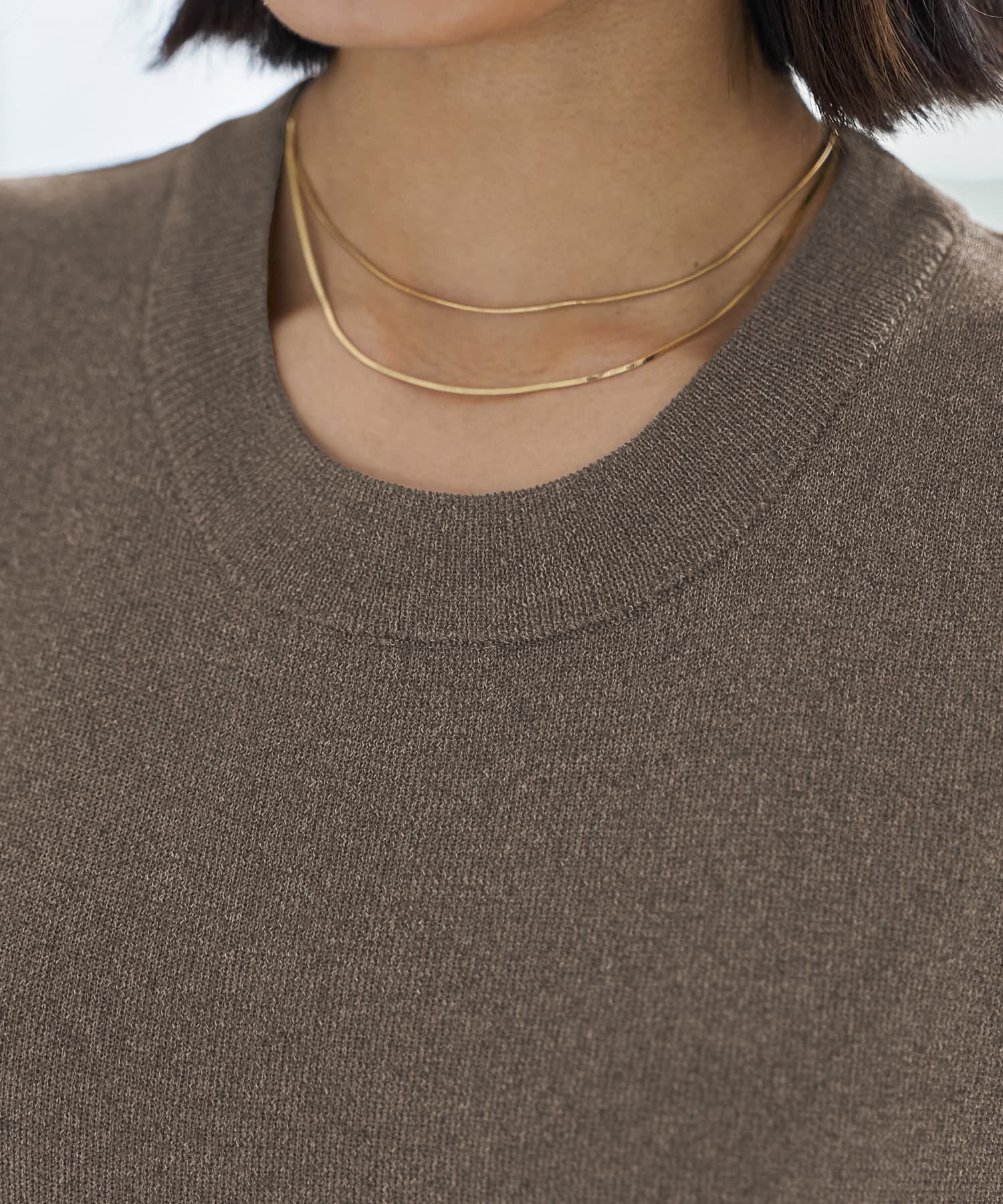 STYLE DELI「ニュアンス糸のシャリ感ノースリIラインワンピース」|ワンピース|