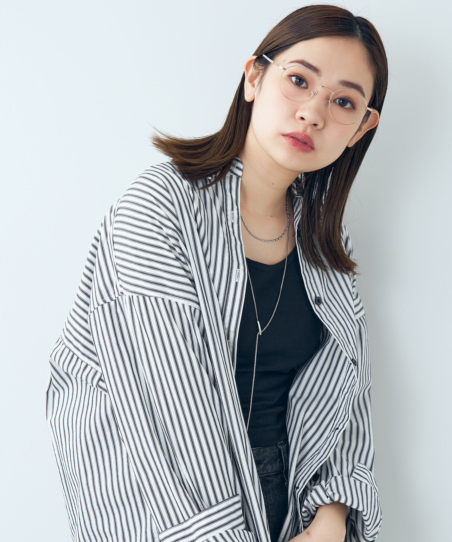  「ボストン型 メガネ｜ミニマルなデザインのボストンフレーム/ClassicMetal レンズ交換券付き」|メガネ|ピンク