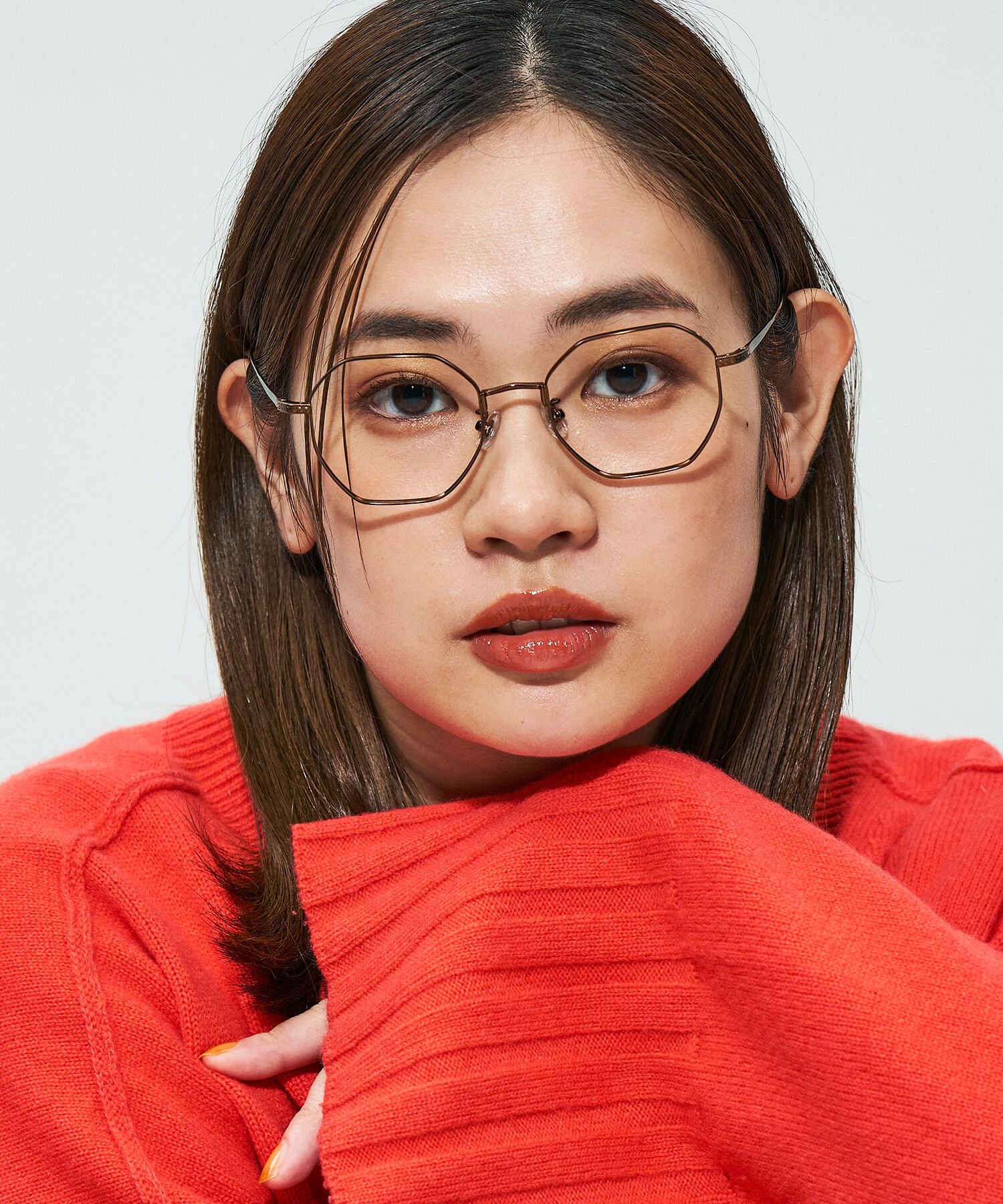  「Zoff｜STUDIO SEVEN｜ウェリントン型 メガネ チタン 軽量 多角形 メタルフレーム レンズ交換券付き 」|メガネ|ブラウン