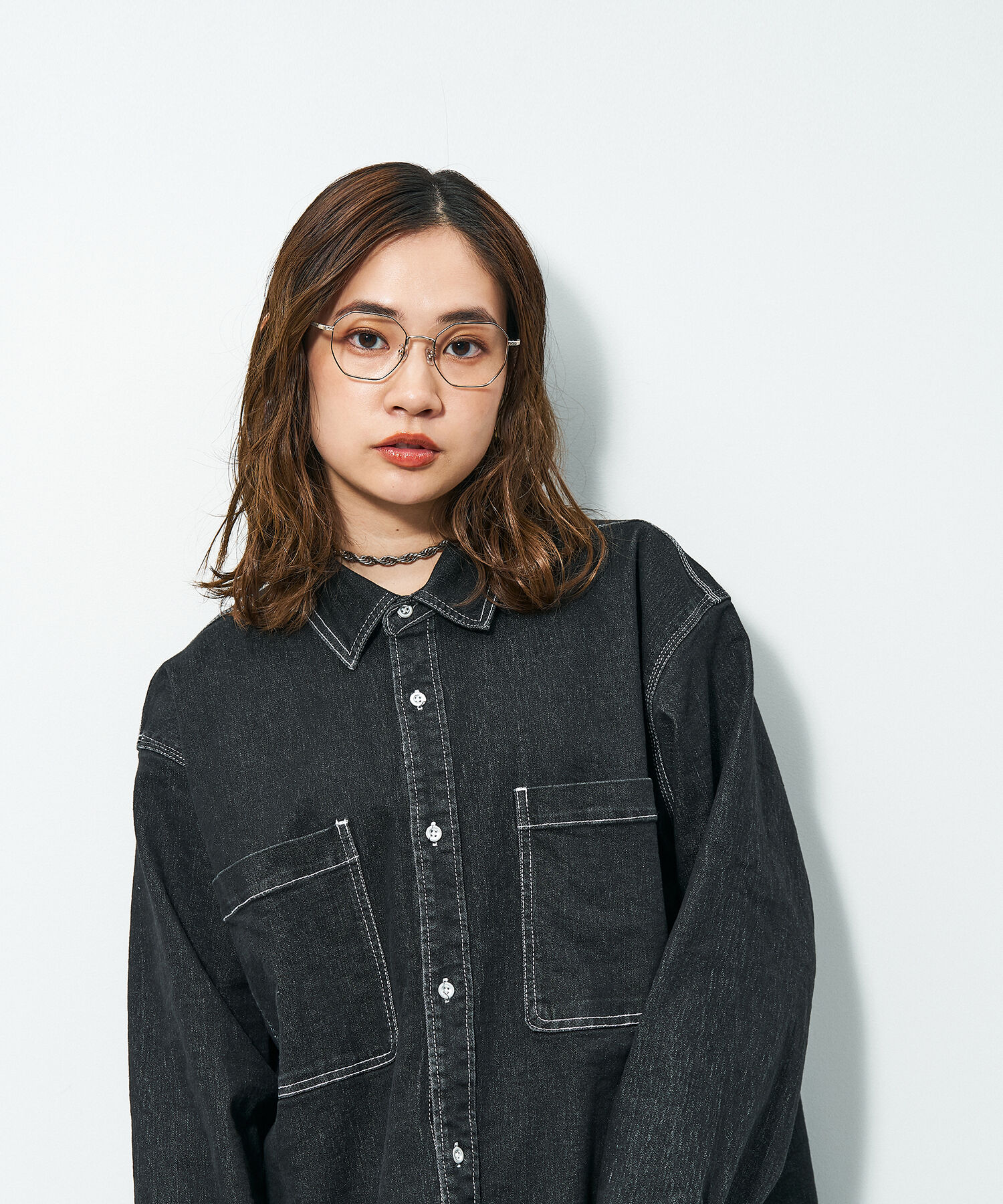  「Zoff｜STUDIO SEVEN｜ウェリントン型 メガネ チタン 軽量 多角形 メタルフレーム レンズ交換券付き 」|メガネ|