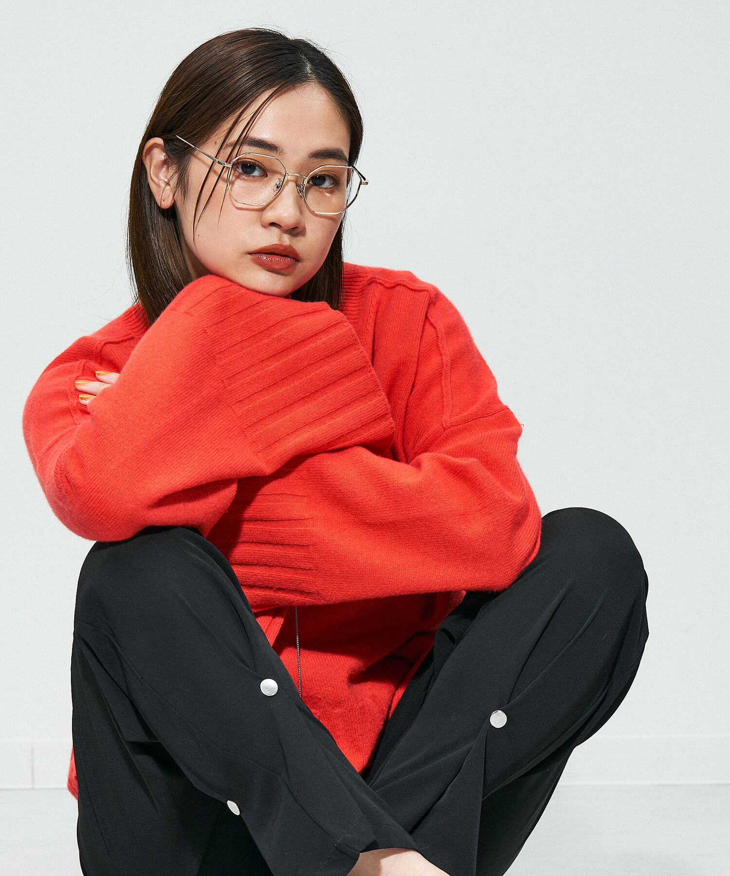  「Zoff｜STUDIO SEVEN｜ウェリントン型 メガネ チタン 軽量 多角形 メタルフレーム レンズ交換券付き 」|メガネ|