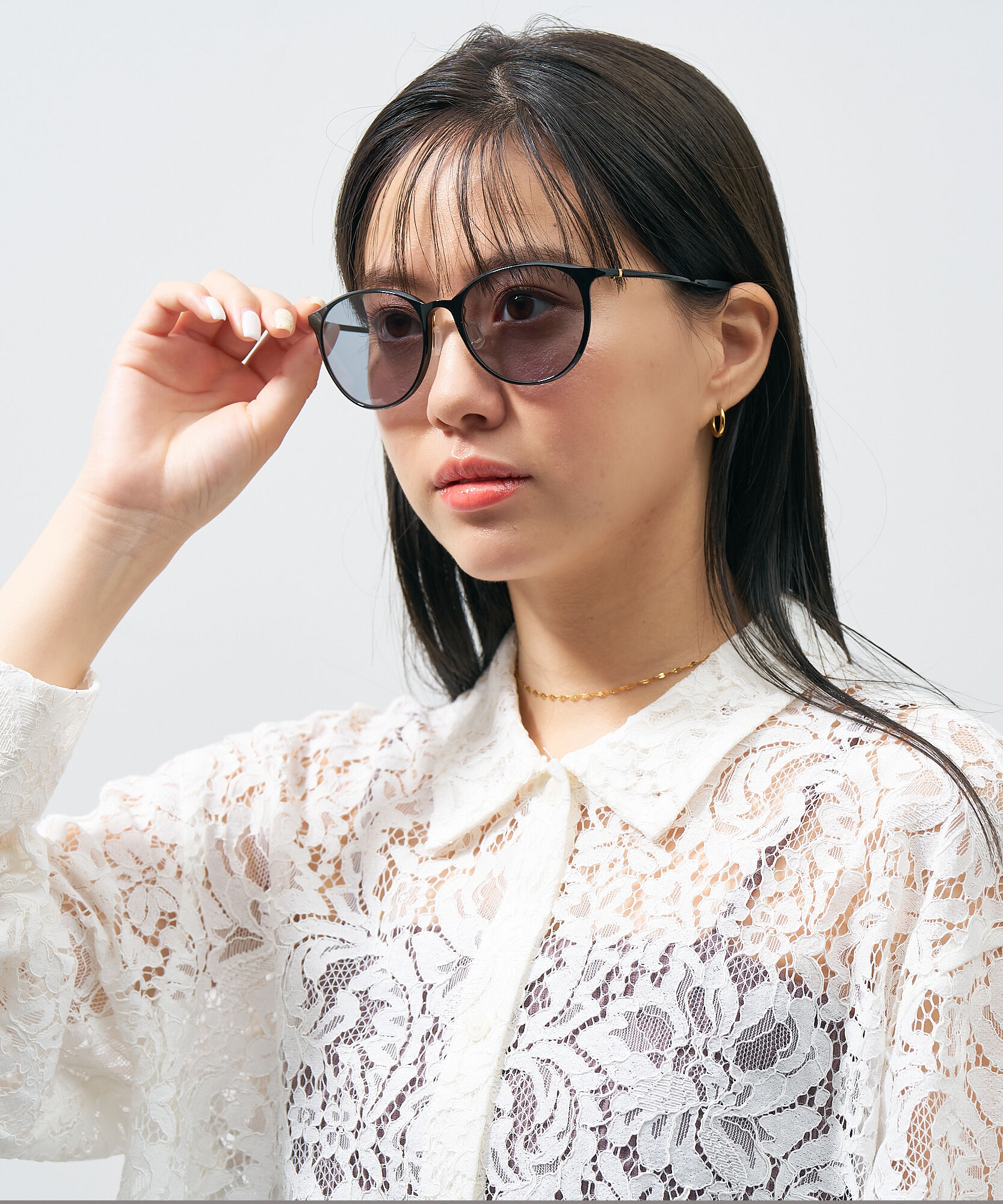  「SUNCUTGlasses/UV100%CUT ボストン型  軽量 ズレ落ち防止 サングラス｜Zoff SMART Skinny」|サングラス|黒3