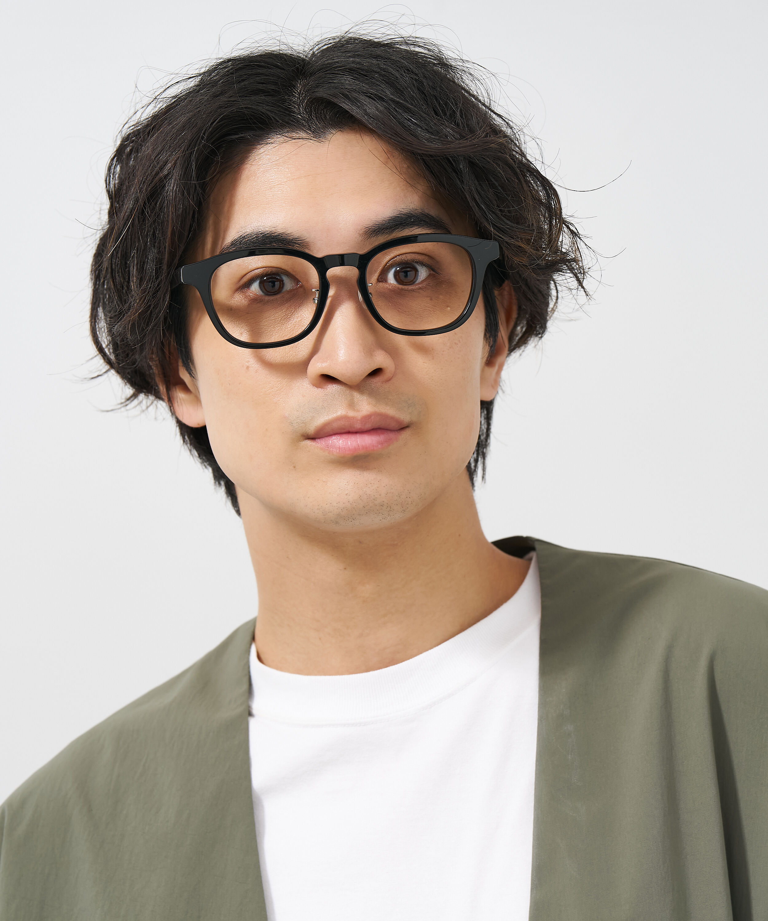  「【ルミネ限定】Zoff | ウェリントン型 クリアフレーム 黒縁 太縁 伊達メガネ レンズ交換券付き」|メガネ|