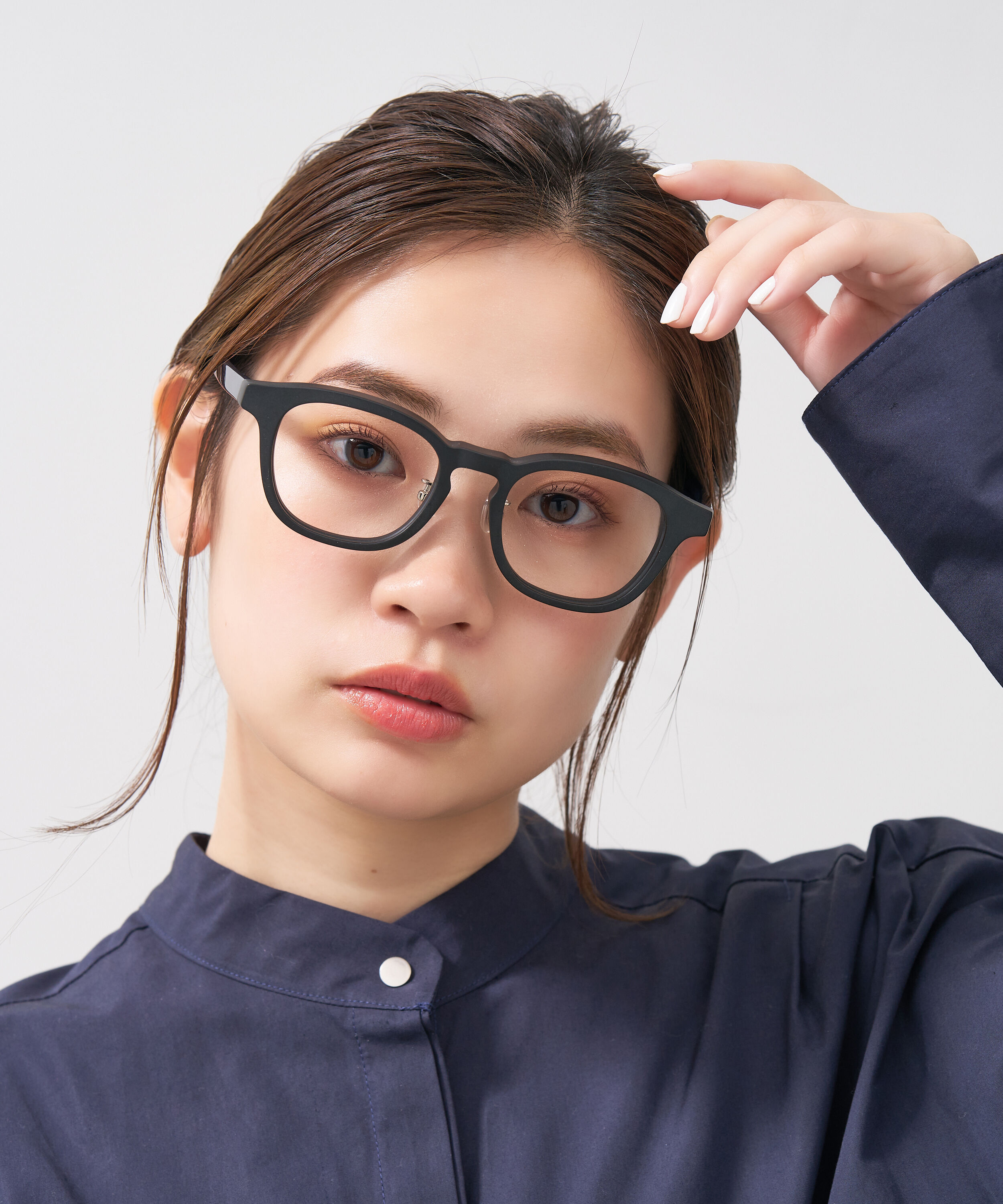  「【ルミネ限定】Zoff | ウェリントン型 クリアフレーム 黒縁 太縁 伊達メガネ レンズ交換券付き」|メガネ|