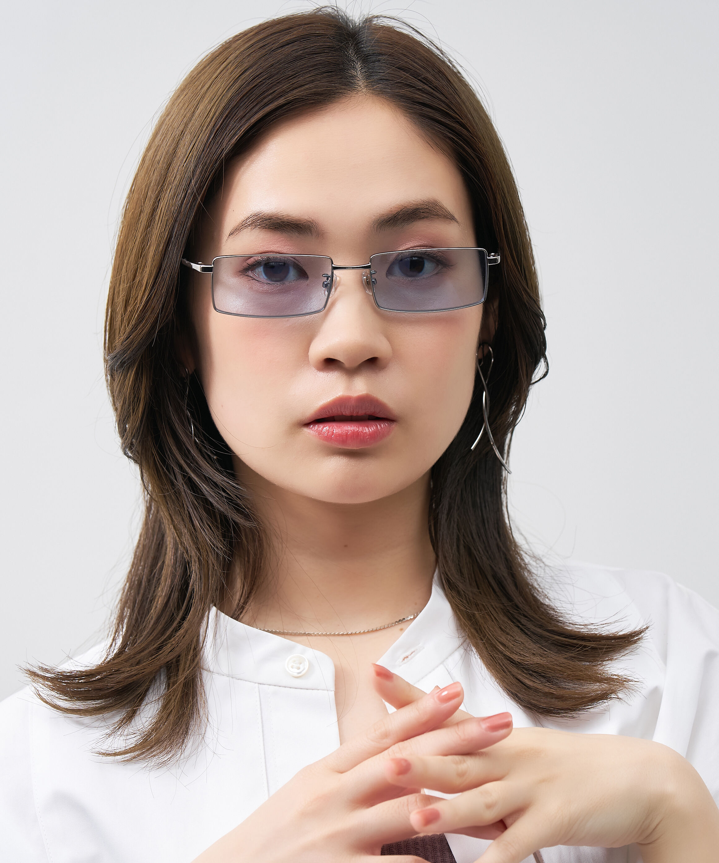  「スクエア型 サングラス｜Y2K スタイリッシュ ユニセックス 小顔 おしゃれ」|サングラス|グレー2