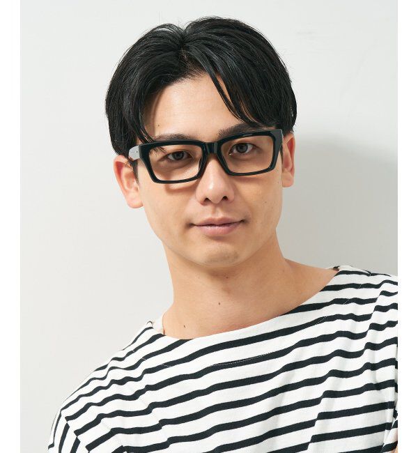  「ウェリントン型メガネ｜黒縁フレーム｜太縁フレーム｜Zoff｜BRIGADE レンズ交換券付」|メガネ|