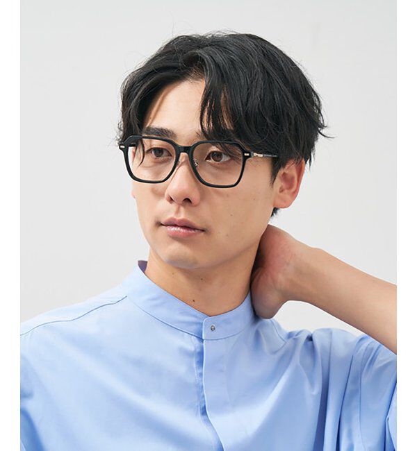  「ウェリントン型 メガネ TRAD TREND STYLE ビッグシェイプ 大きめメガネ  レンズ交換券付」|メガネ|ブラック