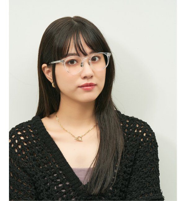  「Zoff｜emiri ボストン型 メガネ |辺見えみり 軽量 黒縁フレーム レンズ交換券付」|メガネ|