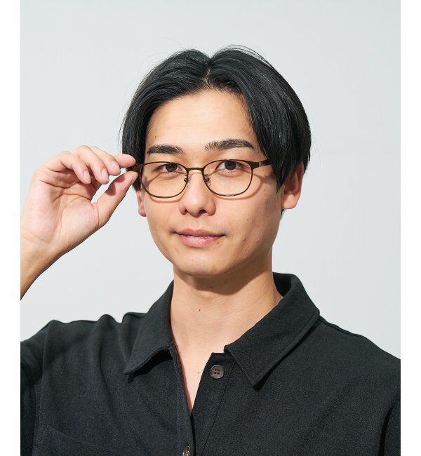  「ウェリントン型 メガネ | メタル 大人可愛い 伊達メガネ レディース レンズ交換券付」|メガネ|薄ブラウン