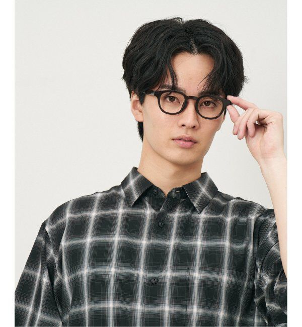  「ウェリントン型 メガネ｜軽量素材｜ボスリントン｜伊達メガネ|ユニセックス 小顔効果  レンズ交換券付」|メガネ|