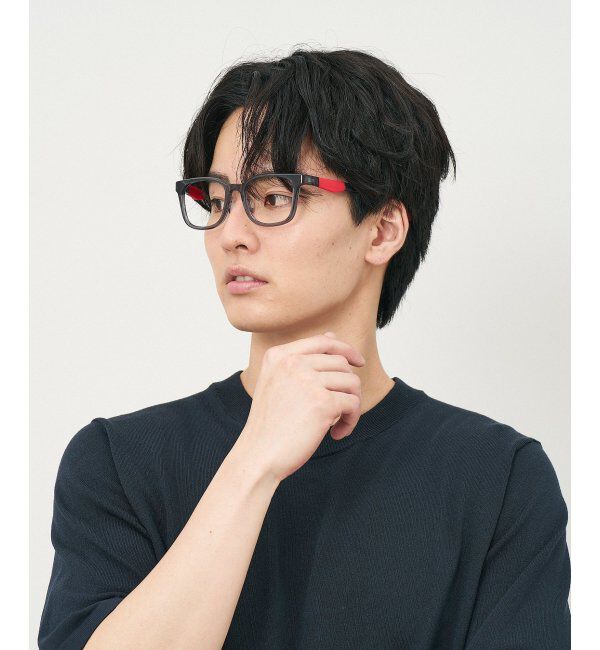  「ウェリントン型 メガネ【SNAP GRIP搭載】 スポーツ 運動用｜ズレ落ち防止｜伊達メガネ  レンズ交換券付」|メガネ|