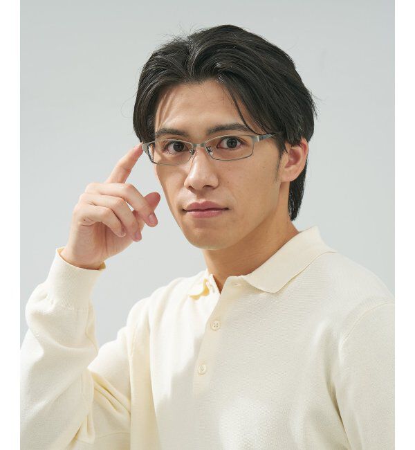  「 スクエア型 メガネ | 横長 メタルフレーム 伊達めがね 度付きユニセックス  STANDARD  レンズ交換券付」|メガネ|