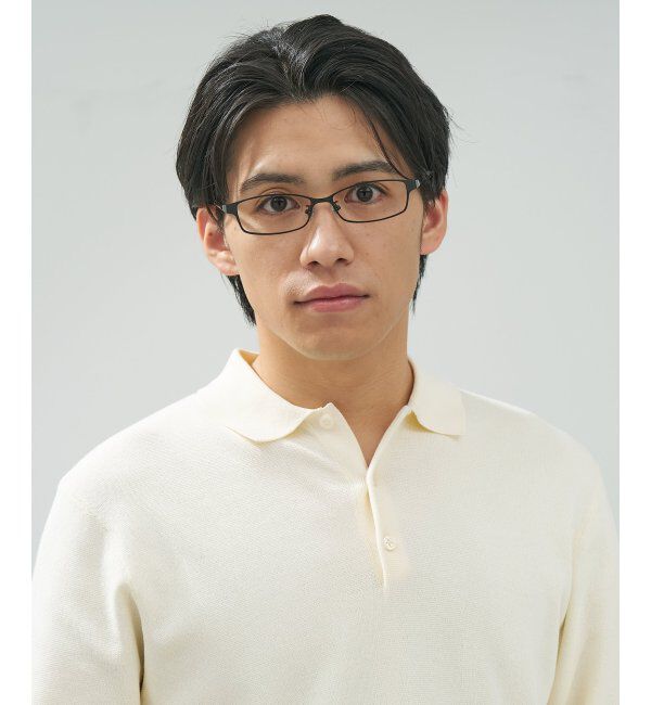  「 スクエア型 メガネ | 横長 メタルフレーム 伊達めがね 度付きユニセックス  STANDARD  レンズ交換券付」|メガネ|