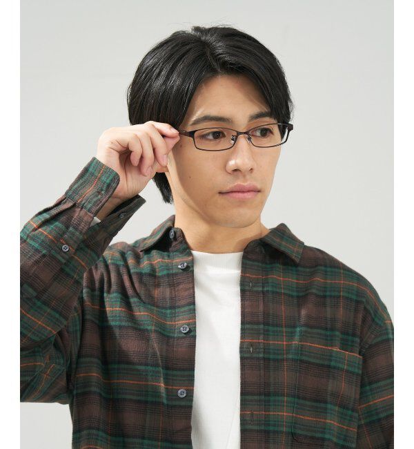  「 スクエア型 メガネ | 横長 メタルフレーム 伊達めがね 度付きユニセックス  STANDARD  レンズ交換券付」|メガネ|