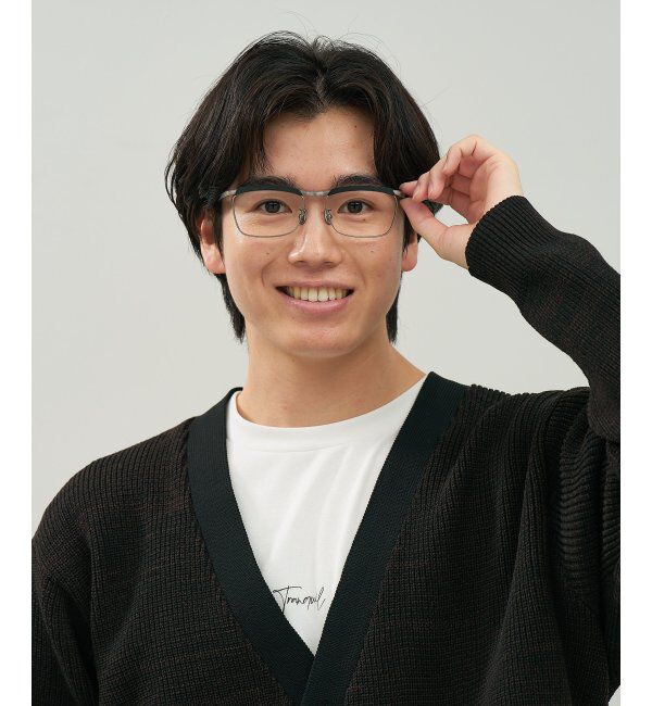  「メガネ | チタン アルミ製 軽量 メタル ナイロール 伊達・度付き ユニセックス Zoff  レンズ交換券付」|メガネ|