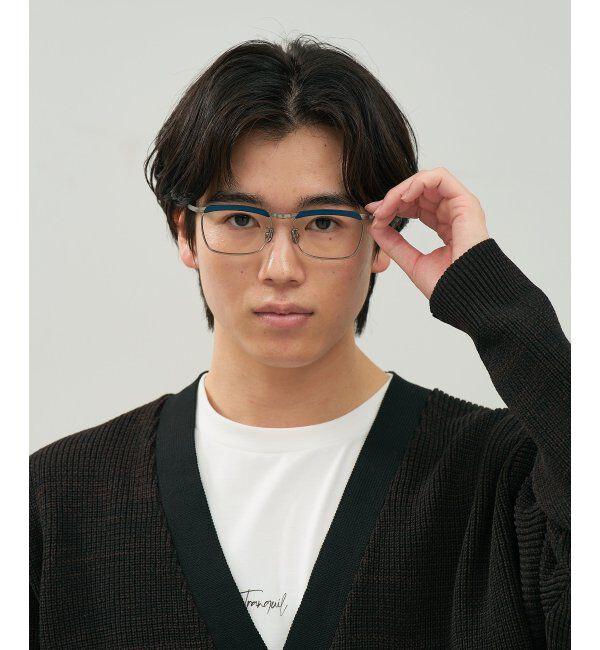  「メガネ | チタン アルミ製 軽量 メタル ナイロール 伊達・度付き ユニセックス Zoff  レンズ交換券付」|メガネ|