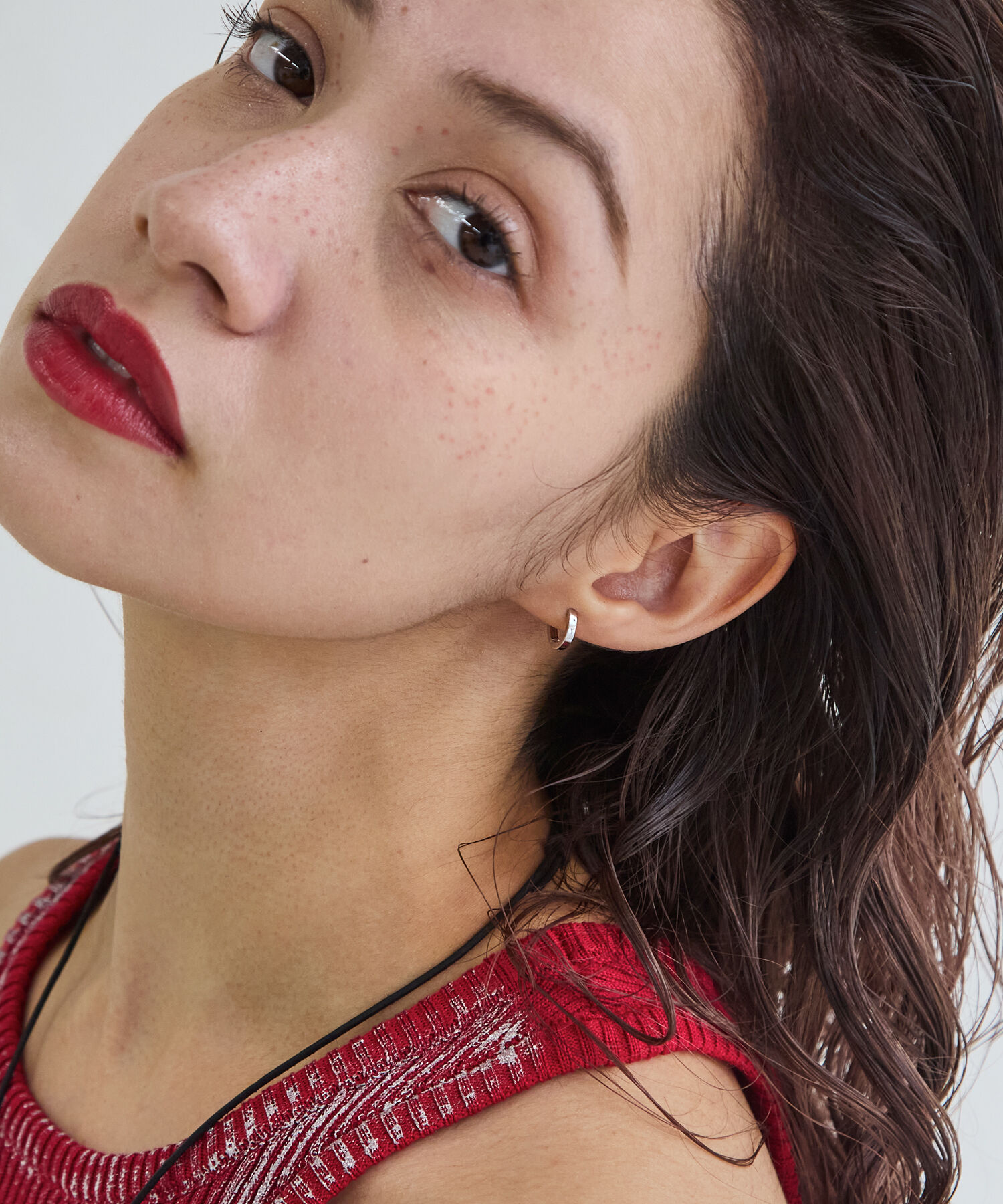 JUPITER「【シリーズ累計販売 2000点突破！】【K10】ストレートフープピアス/ユニセックス/シルバー」|ピアス|