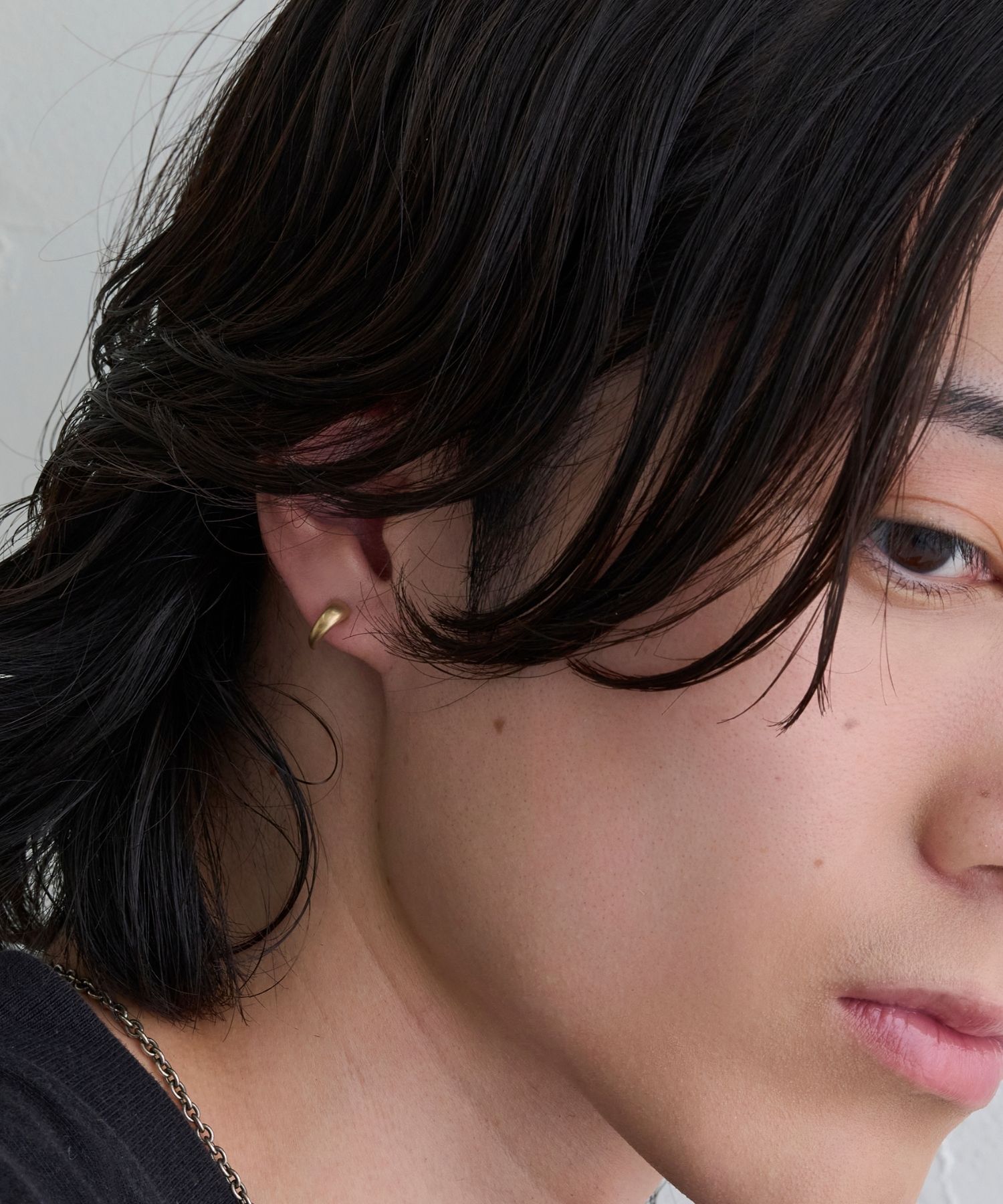 JUPITER「【K10】クレセントフープピアス/ユニセックス/マットゴールド」|ピアス|