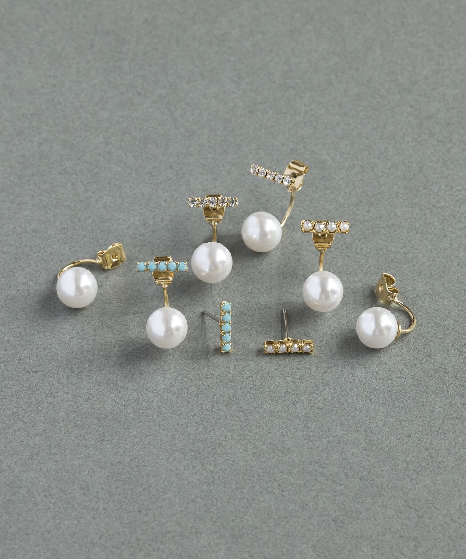 Phoebe「クラスアップバックキャッチパールピアス　ブルー」|ピアス|