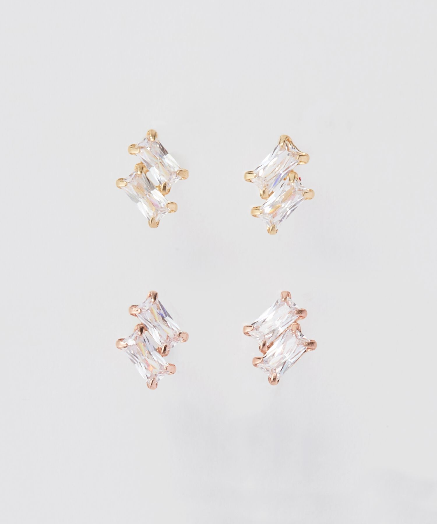 Phoebe「【K10】ツインバケットピアス　ローズゴールド/BOX付き」|ピアス|