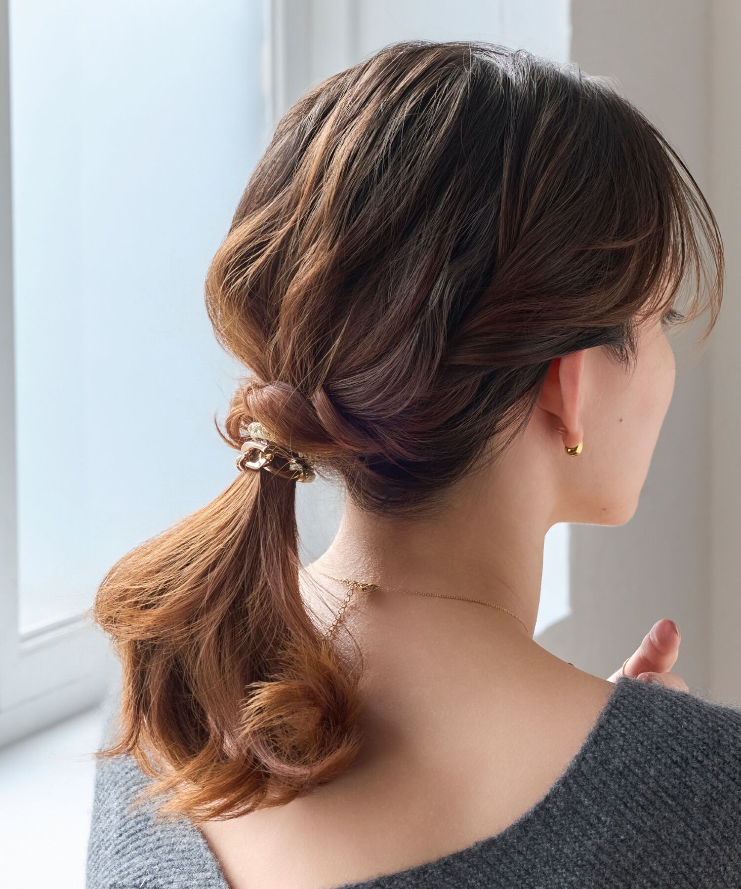 Phoebe「2wayツイストメタルヘアブレス　ホワイト」|ヘアゴム・シュシュ|