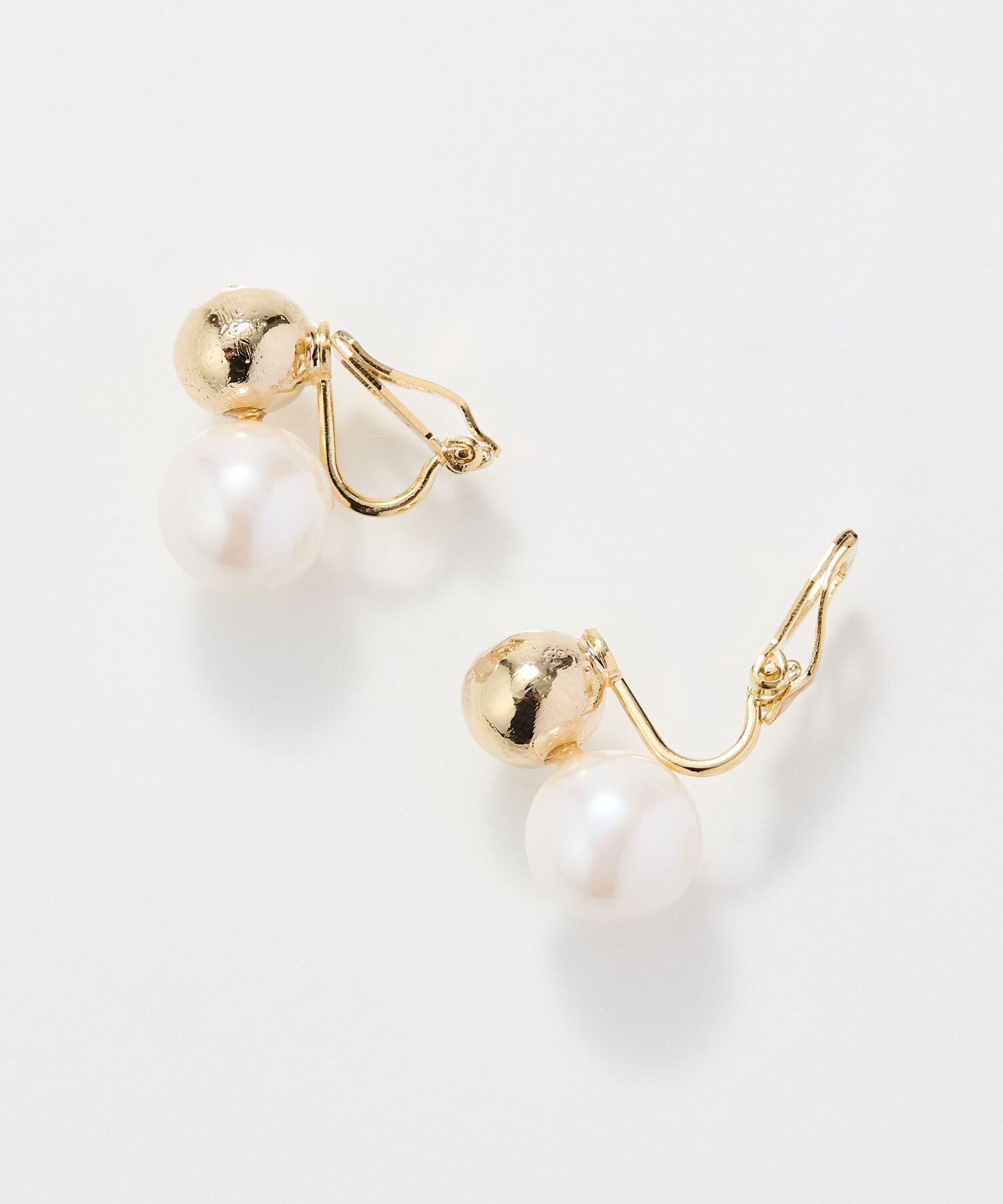 Phoebe「ツインパールメタルイヤリング　ゴールド」|イヤリング|