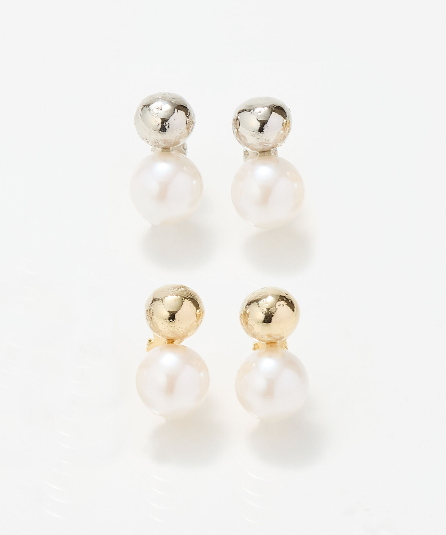 Phoebe「ツインパールメタルイヤリング　ゴールド」|イヤリング|