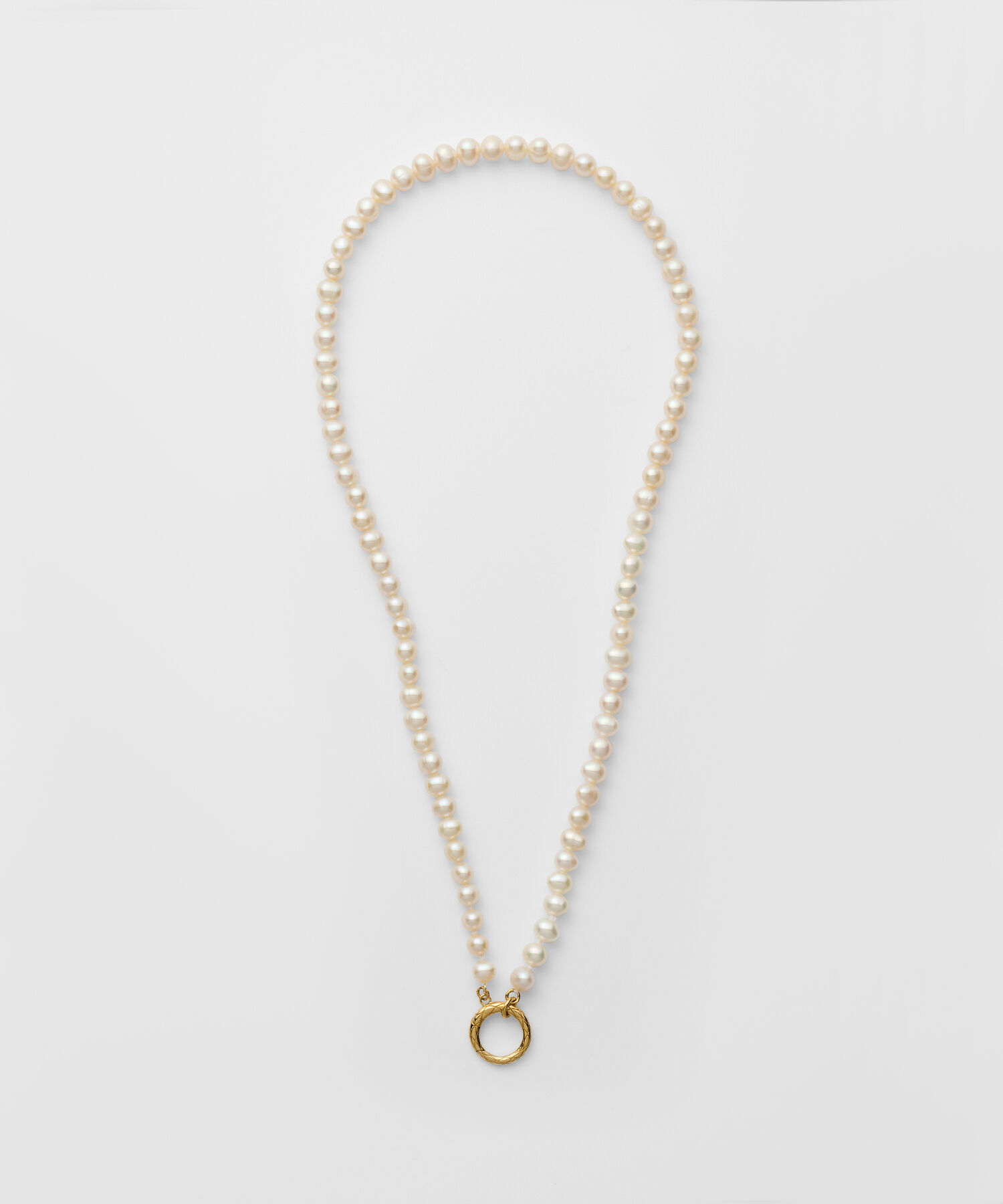 agete「ゴールドパールネックレス」|ネックレス|ホワイト