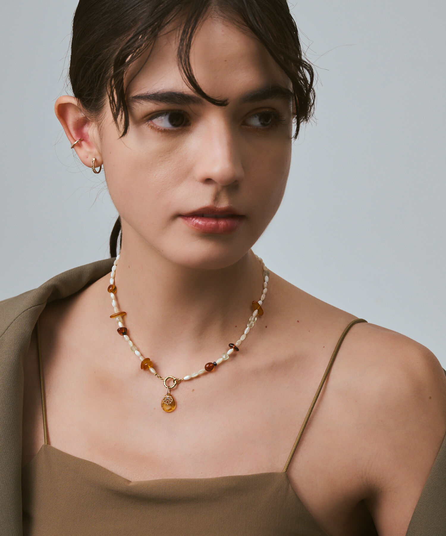  「ゴールドマルチストーンネックレス」|ネックレス|