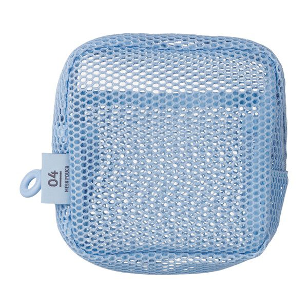  「スクエアポーチ／メッシュコレクション」|ポーチ|ブルー