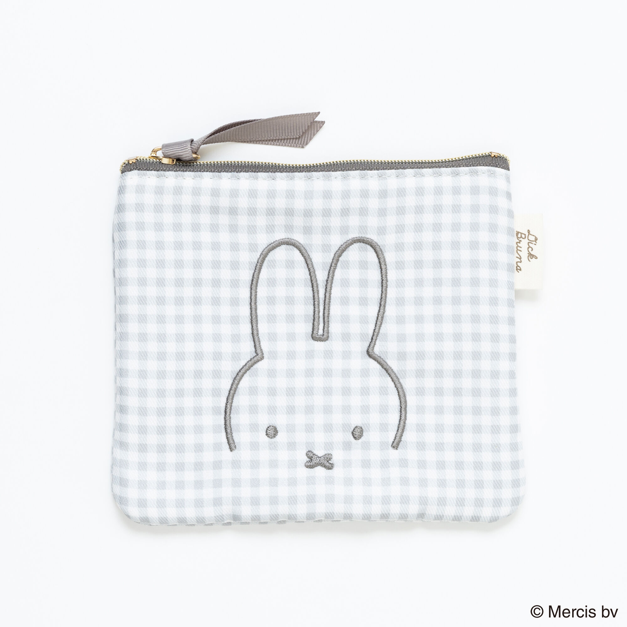  「BRUNA  CHECKERED ミニフラットポーチ」|ポーチ|GRY