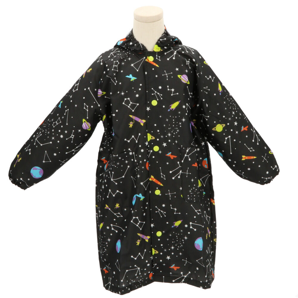 BACKYARD FAMILY「レインコート キッズ ランドセル対応 通販 女の子 撥水 クリア おしゃれ かわいい ジュニア」|その他ベビー用品|ブラック2