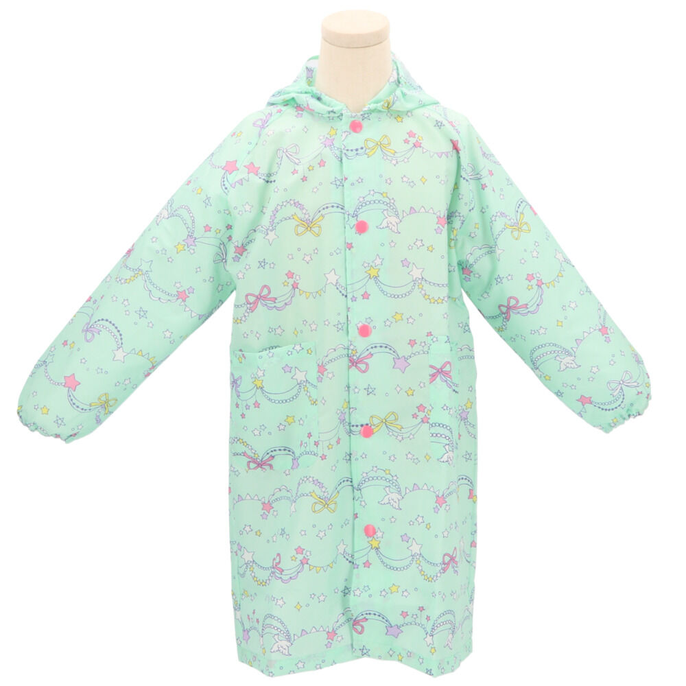 BACKYARD FAMILY「レインコート キッズ ランドセル対応 通販 女の子 撥水 クリア おしゃれ かわいい ジュニア」|その他ベビー用品|グリーン1