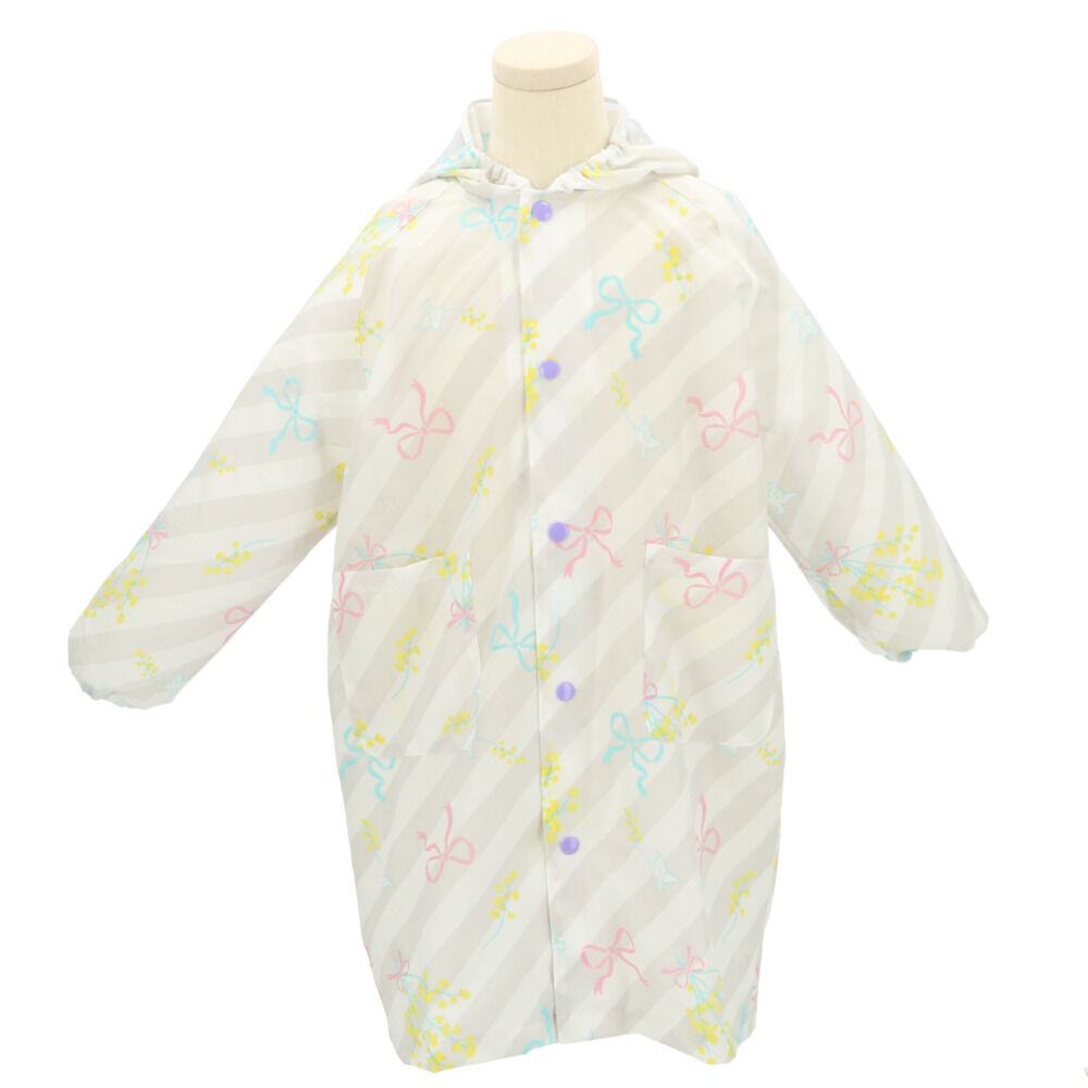 BACKYARD FAMILY「レインコート キッズ ランドセル対応 通販 女の子 撥水 クリア おしゃれ かわいい ジュニア」|その他ベビー用品|グレー2