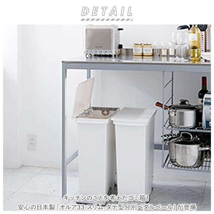 BACKYARD FAMILY「キッチン ゴミ箱 ペダル 33L 通販 ごみ箱 スリム 分別 ペダル式ゴミ箱 低く開く」|ダストボックス|