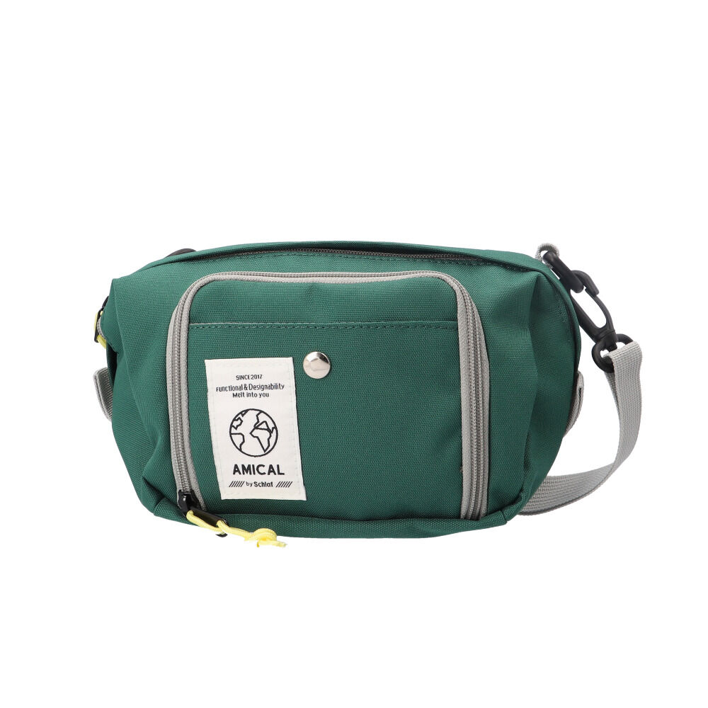 BACKYARD FAMILY「AMICAL アミカル ミニショルダーバッグ 通販 AMC1-002 蛇腹ポケット」|ショルダー・メッセンジャー|グリーン1