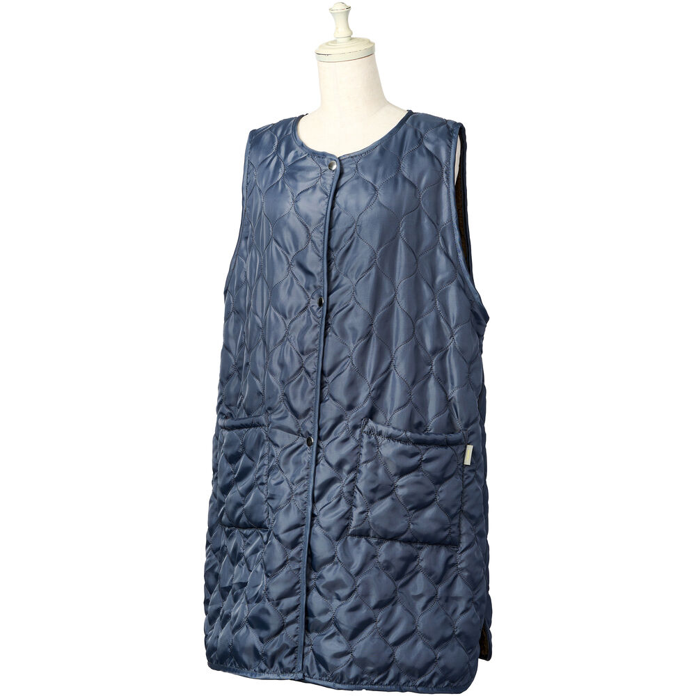 BACKYARD FAMILY「REP レップ エプロン キルト 通販 キルトエプロン 前掛 前掛け ボア ゆったり ポケット」|その他|グレー1