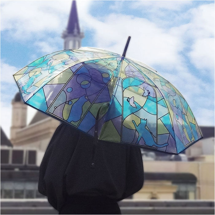 BACKYARD FAMILY「傘 レディース ジャンプ 通販 ビニール傘 ジャンプ式 おしゃれ アンシャンテ ステンドグラス傘」|傘|