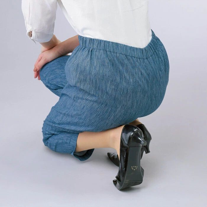 BACKYARD FAMILY「クロップドパンツ レディース 通販 ゆるラク高島ちぢみ8分丈パンツ２本組 高島ちぢみ 八分丈」|その他|