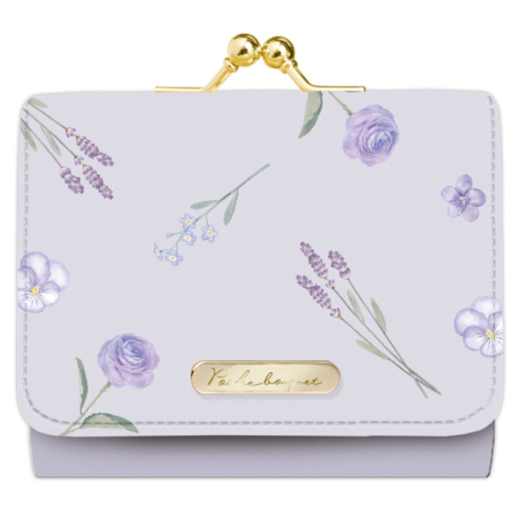 BACKYARD FAMILY「ミニ財布 レディース 通販 財布 コンパクト 三つ折り財布 3つ折り財布 がま口 折り財布」|財布|パープル1