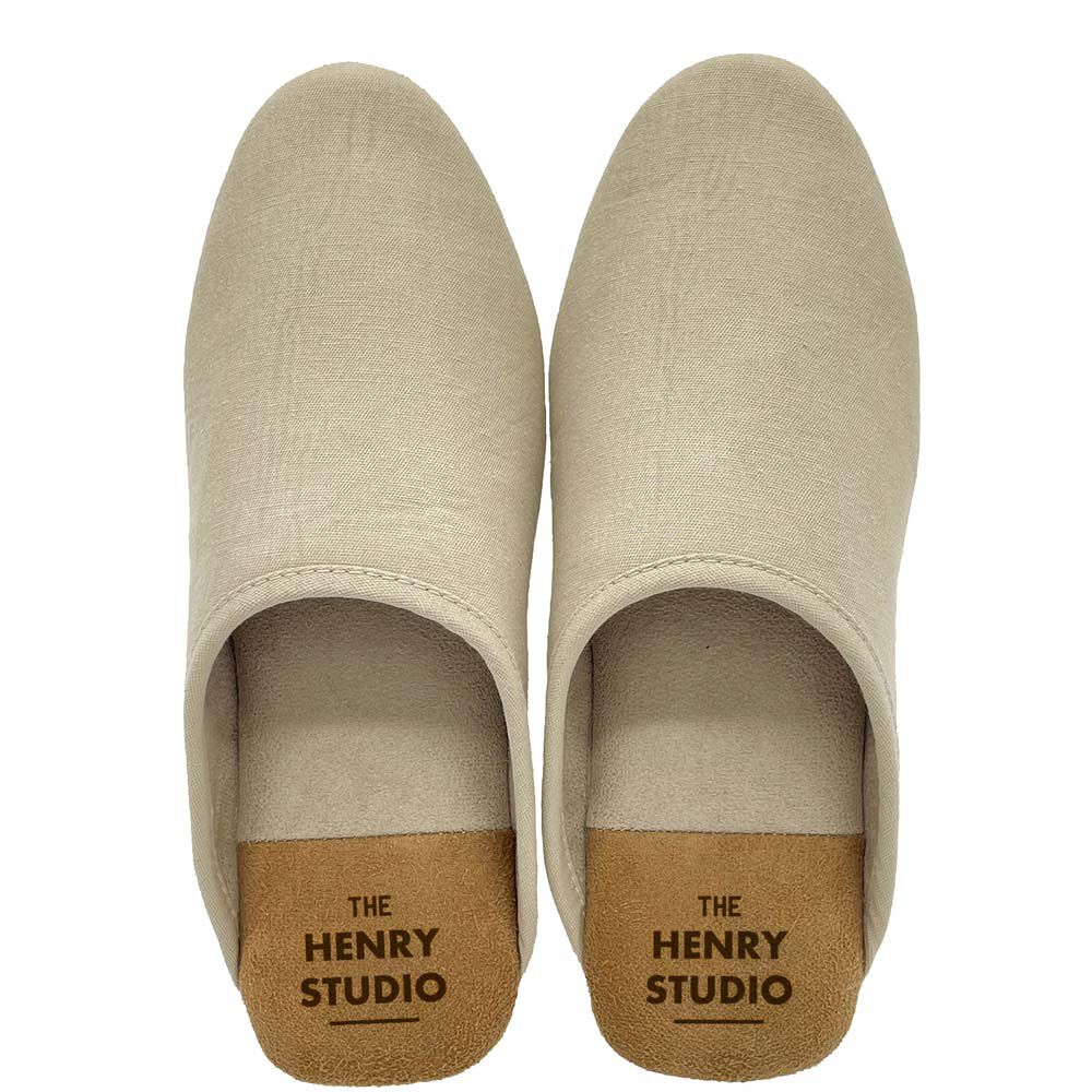 BACKYARD FAMILY「スリッパ オシャレ 通販 ヘンリースタジオ かかとアクセントスリッパ 前詰まりスリッパ」|ルームシューズ|ベージュ1