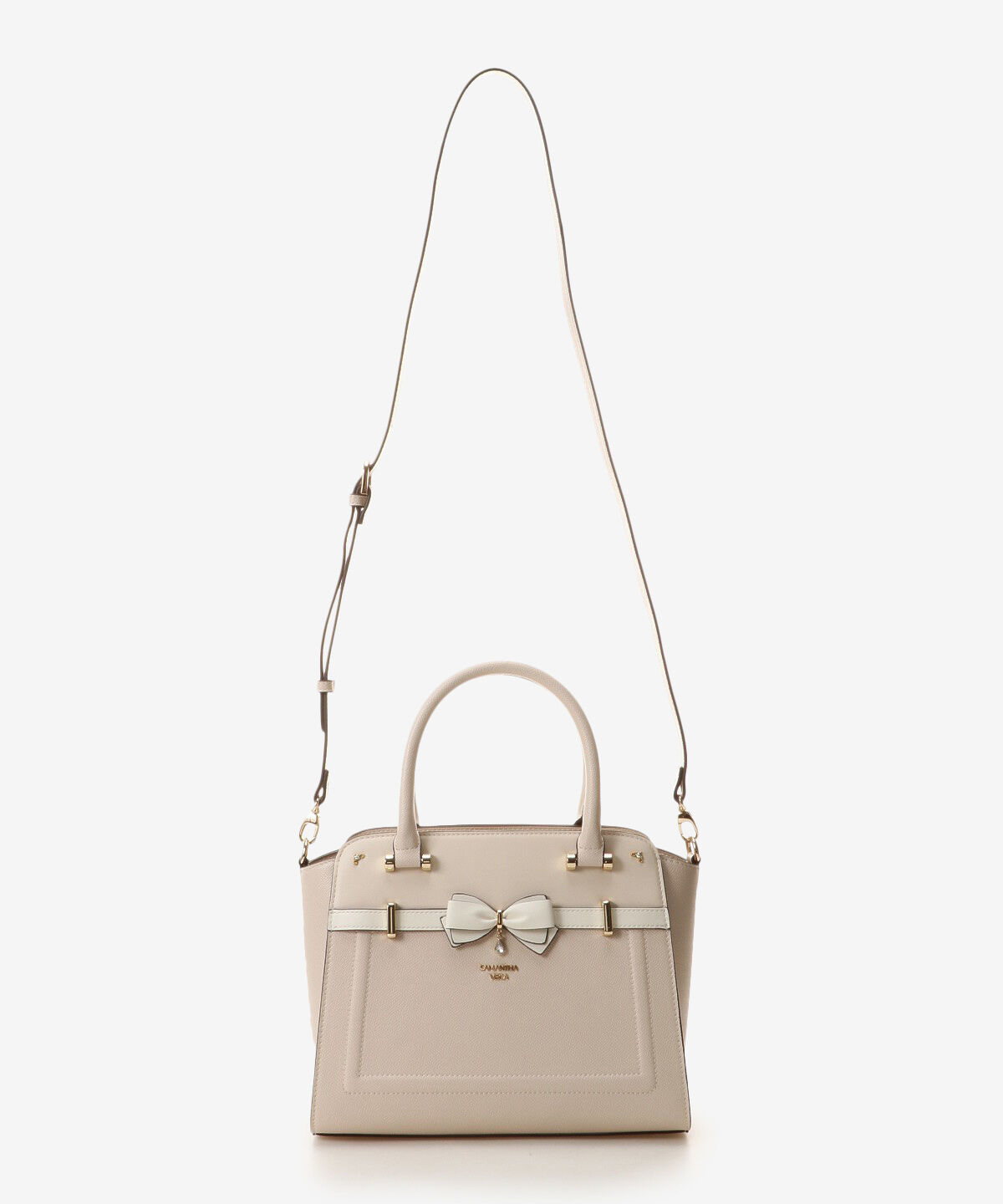 Samantha Vega「バイカラーアクセントリボントートバッグ」|ハンドバッグ|